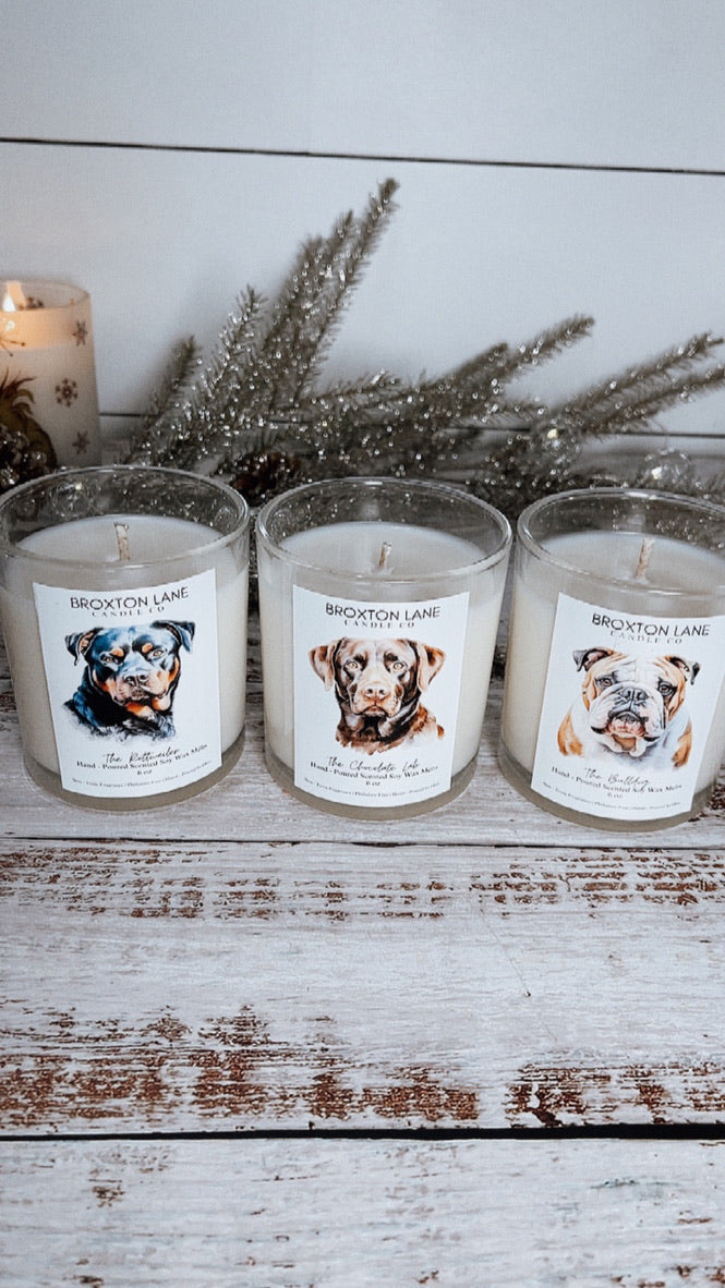 Dog Label Candle