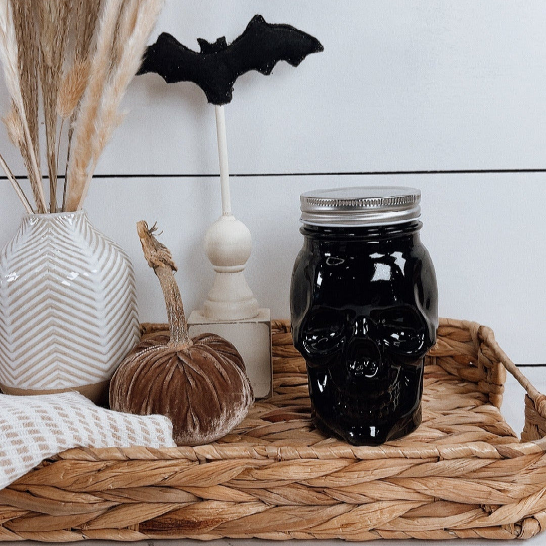 Black Skull Candle