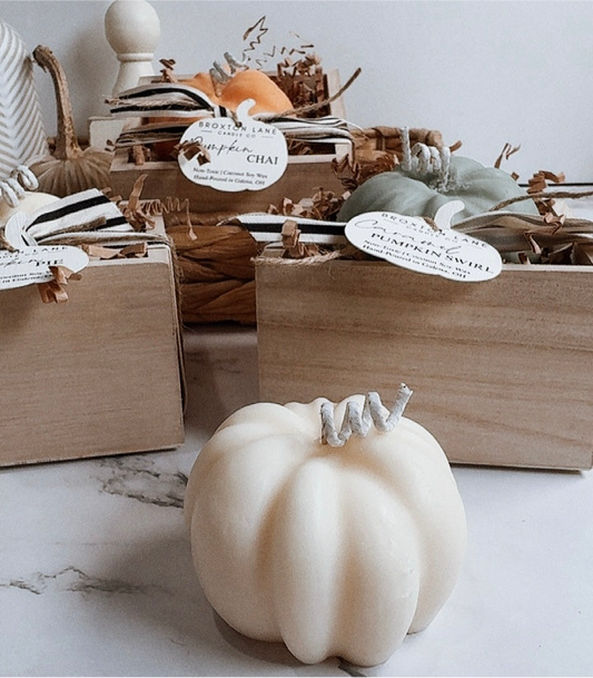 Heirloom Pumpkin Candle In Wood Crate