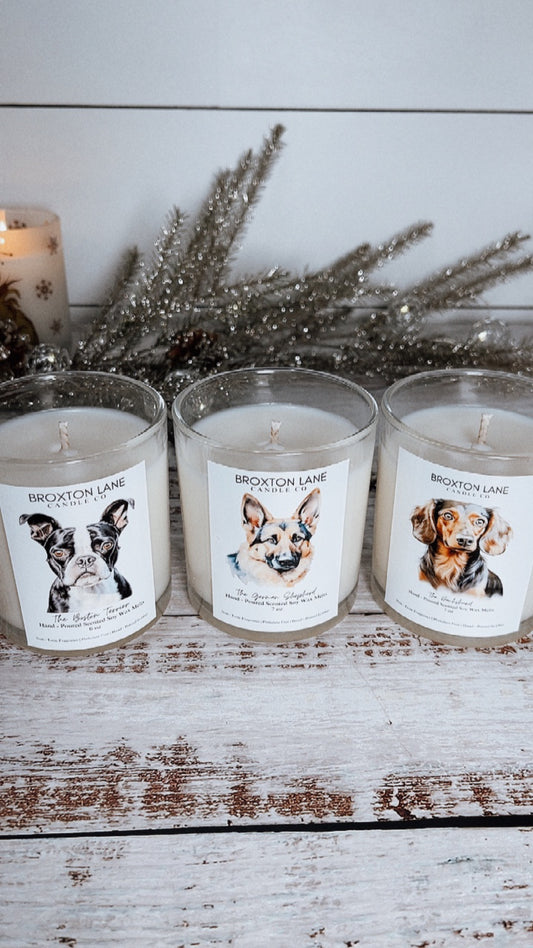 Dog Breed Label Candle