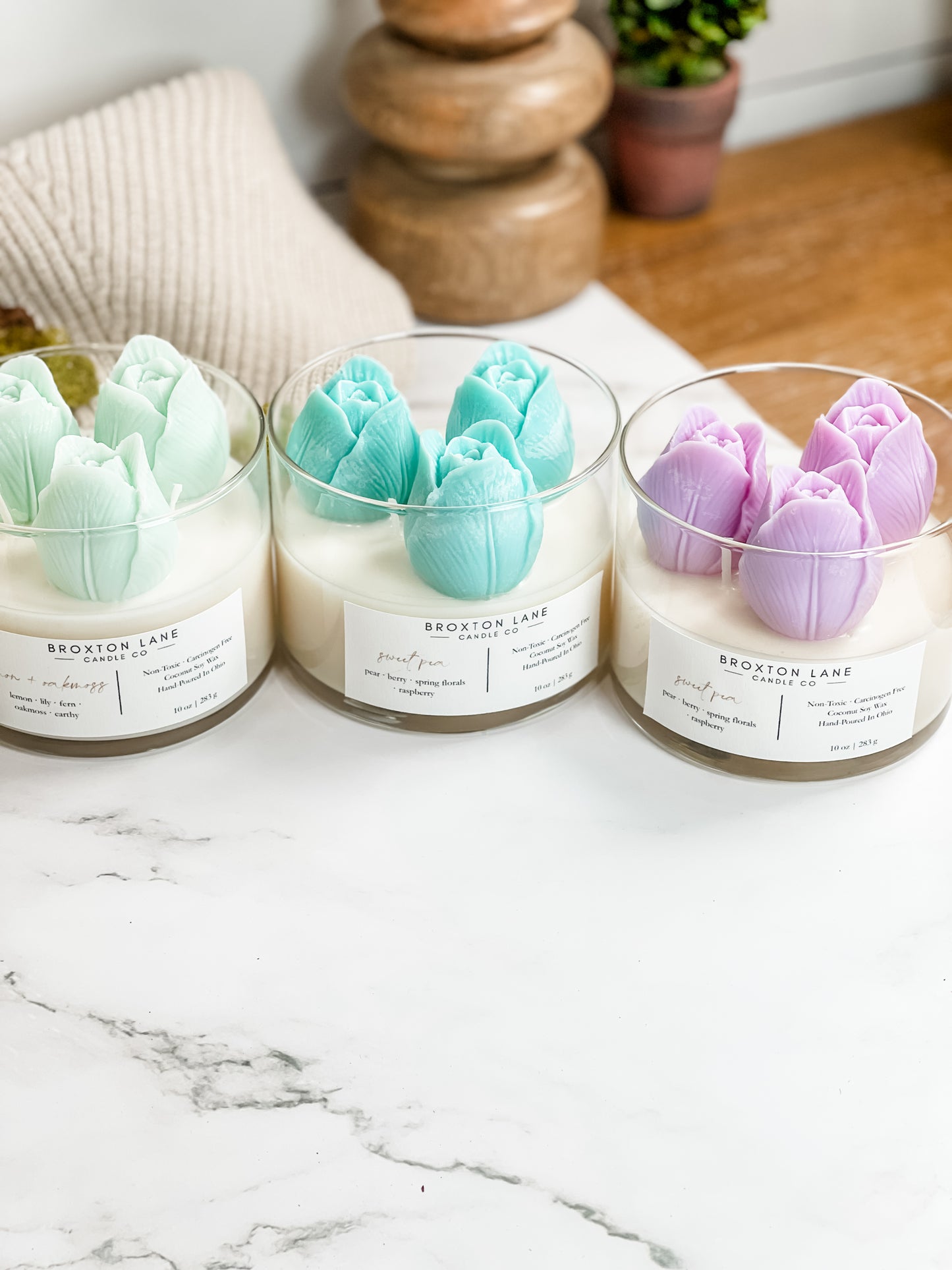 Rainbow Tulip Candle