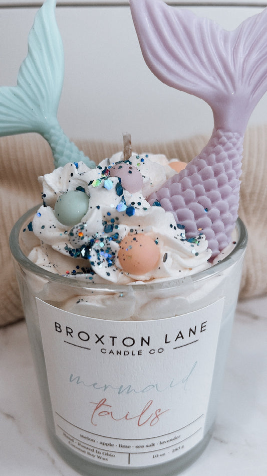 Mermaid Tails Candle w/ Embeds - (LOCAL PICK UP ONLY)