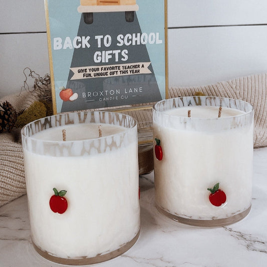 Back To School Apple Icon Candle