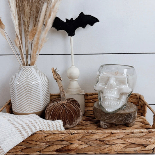 Glass Skull Candle