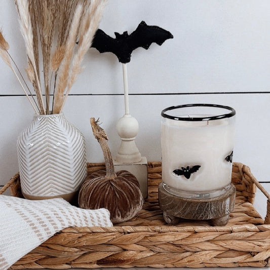 Bat Icon Glass Candle