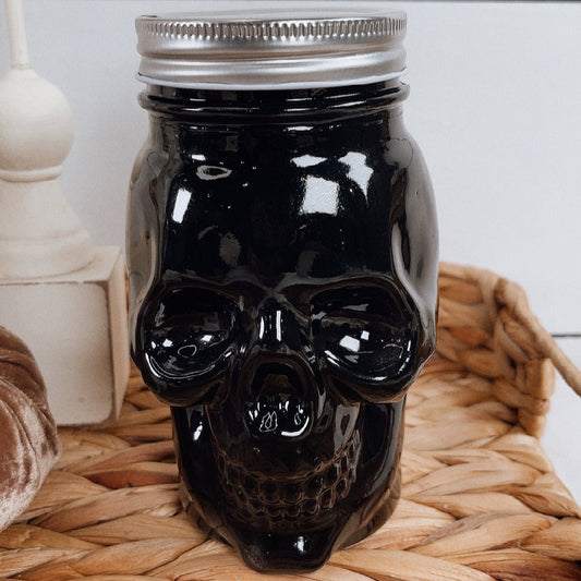Black Skull Candle
