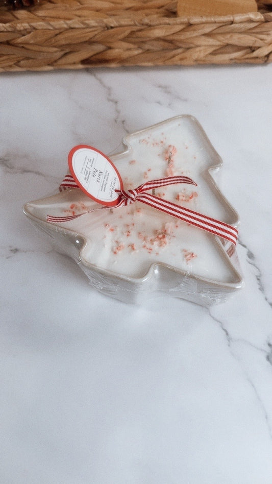 White Ceramic Tree Candle