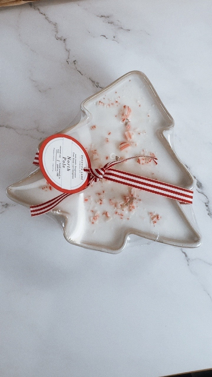 White Ceramic Tree Candle