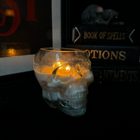 Glass Skull Candle